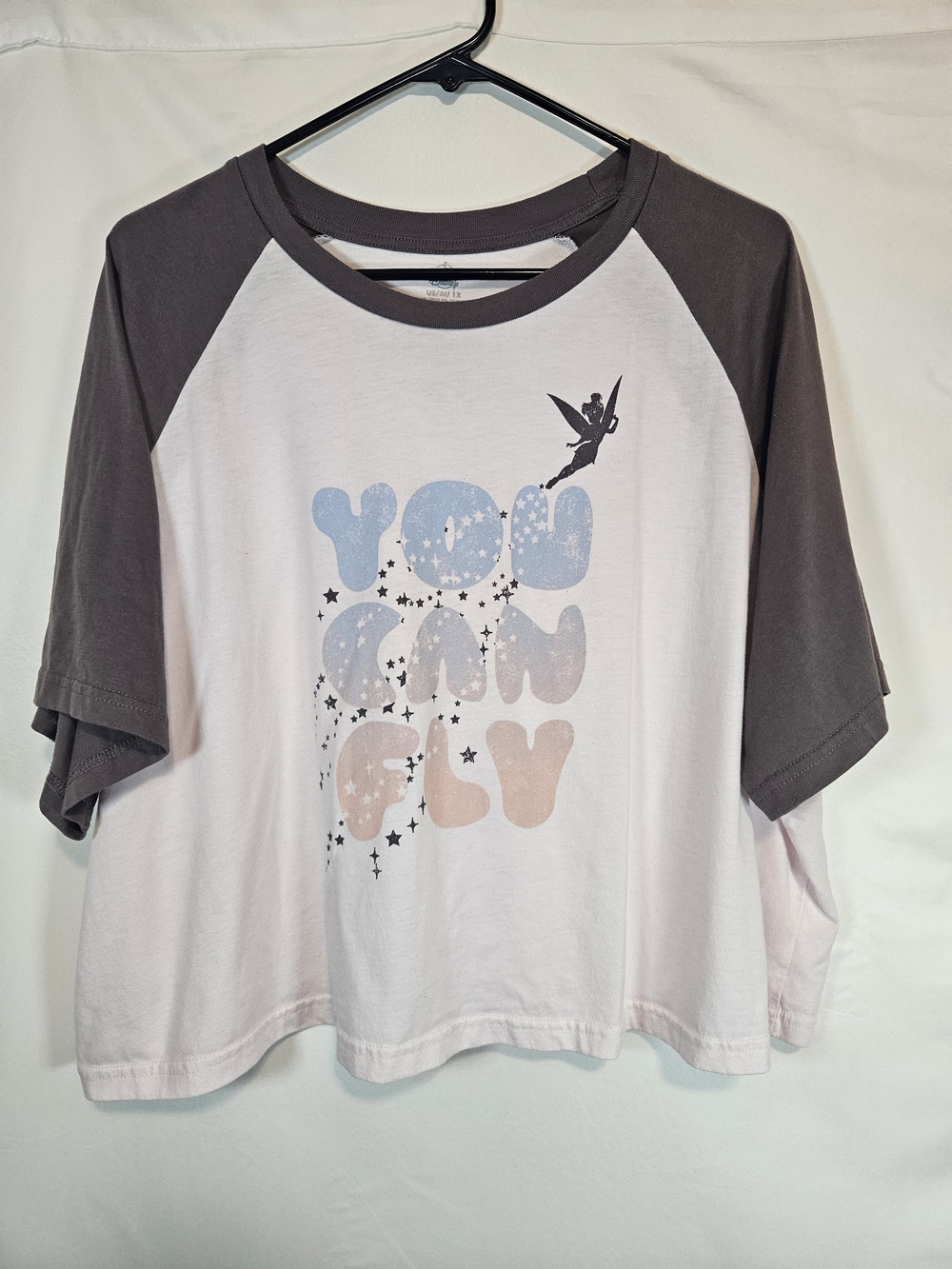 Disney Short Sleeve Tee In Pink & Brown with Tinkerbell Graphic